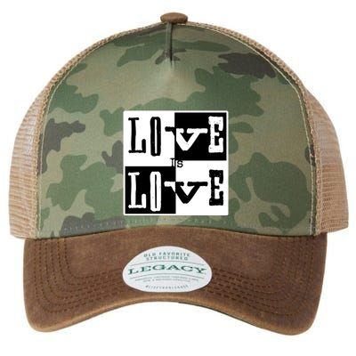 Love IS Love Typography Square Legacy Tie Dye Trucker Hat