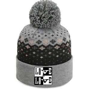 Love IS Love Typography Square The Baniff Cuffed Pom Beanie