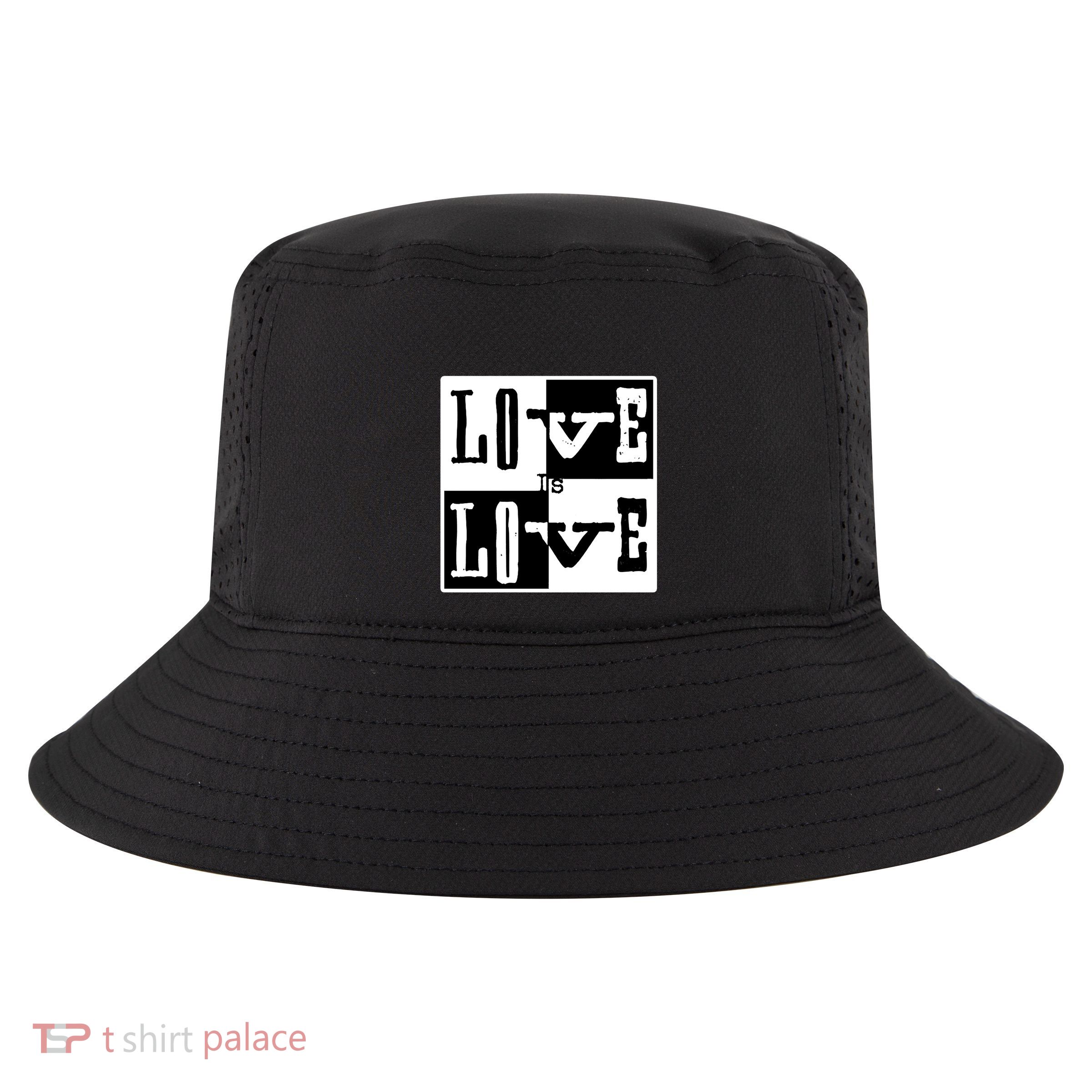 Love IS Love Typography Square Cool Comfort Performance Bucket Hat