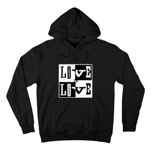 Love IS Love Typography Square Hoodie