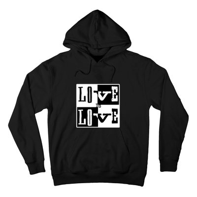 Love IS Love Typography Square Hoodie