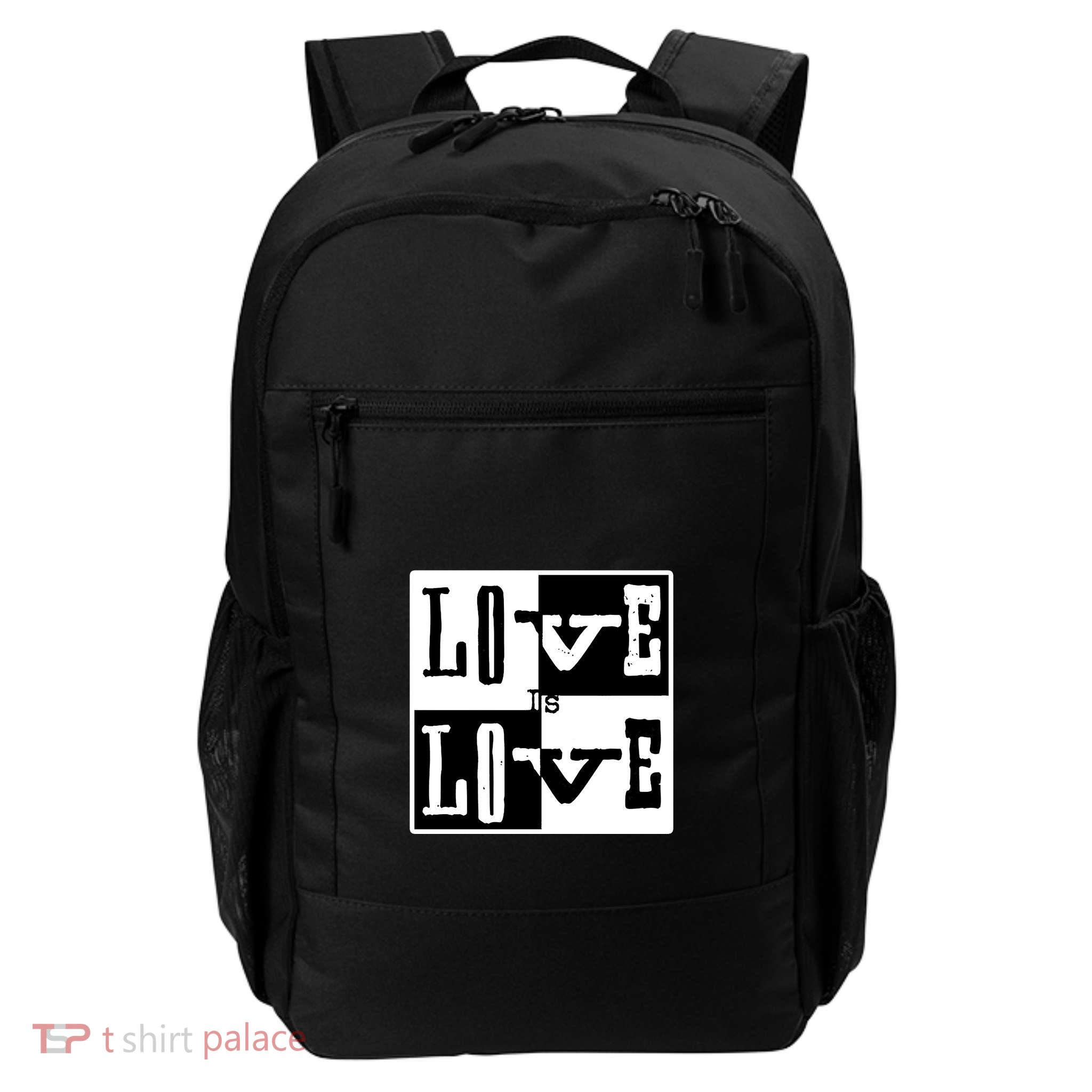 Love IS Love Typography Square Daily Commute Backpack