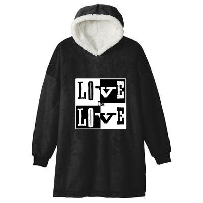 Love IS Love Typography Square Hooded Wearable Blanket