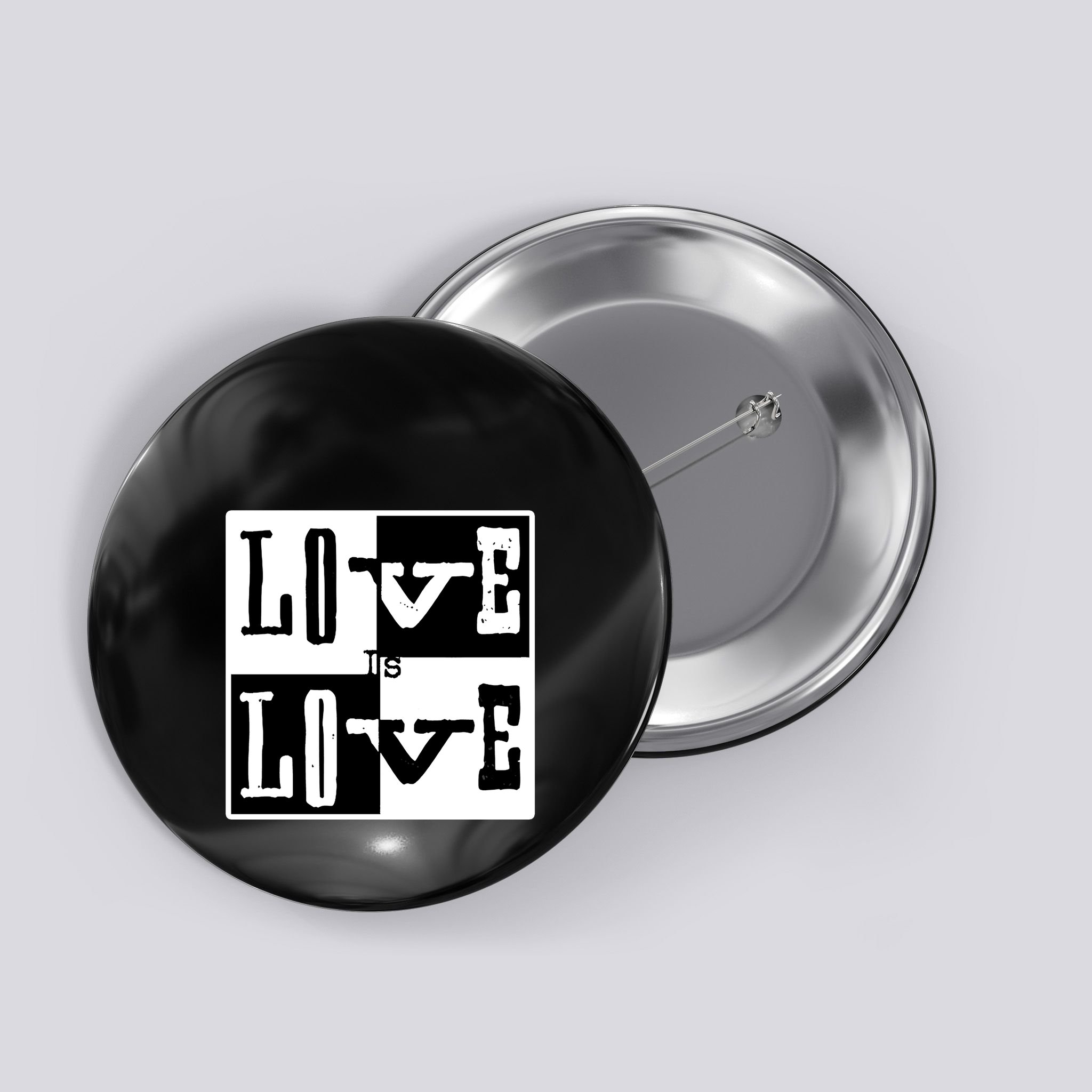 Love IS Love Typography Square Button