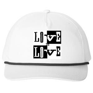 Love IS Love Typography Square Snapback Five-Panel Rope Hat