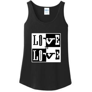 Love IS Love Typography Square Ladies Essential Tank