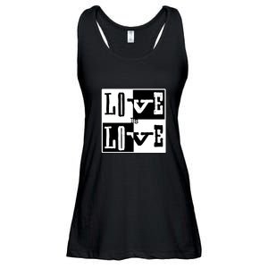 Love IS Love Typography Square Ladies Essential Flowy Tank