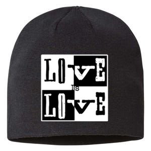 Love IS Love Typography Square Sustainable Beanie