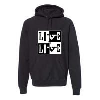 Love IS Love Typography Square Premium Hoodie