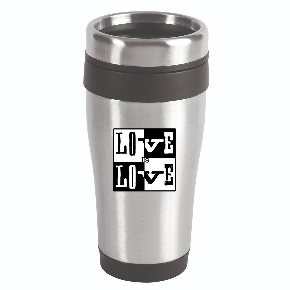 Love IS Love Typography Square 16oz Travel Tumbler