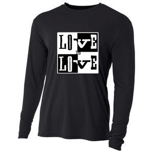 Love IS Love Typography Square Cooling Performance Long Sleeve Crew