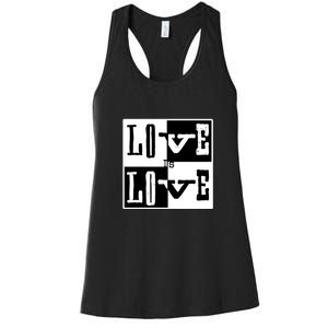 Love IS Love Typography Square Women's Racerback Tank