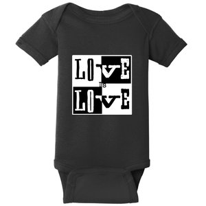 Love IS Love Typography Square Baby Bodysuit