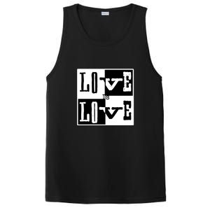 Love IS Love Typography Square PosiCharge Competitor Tank