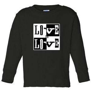 Love IS Love Typography Square Toddler Long Sleeve Shirt