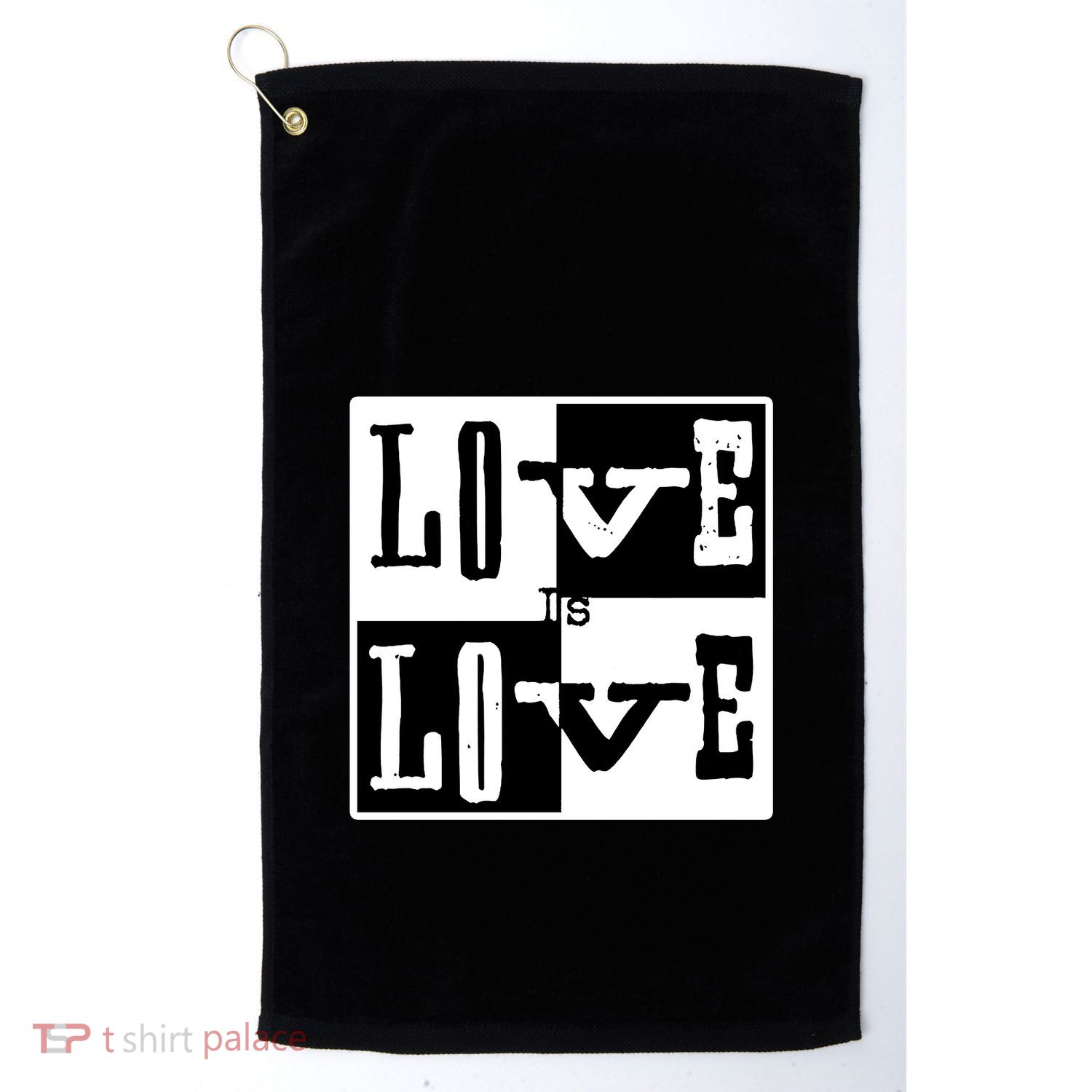 Love IS Love Typography Square Golf Towel