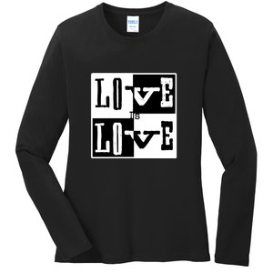 Love IS Love Typography Square Ladies Long Sleeve Shirt