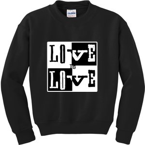 Love IS Love Typography Square Kids Sweatshirt