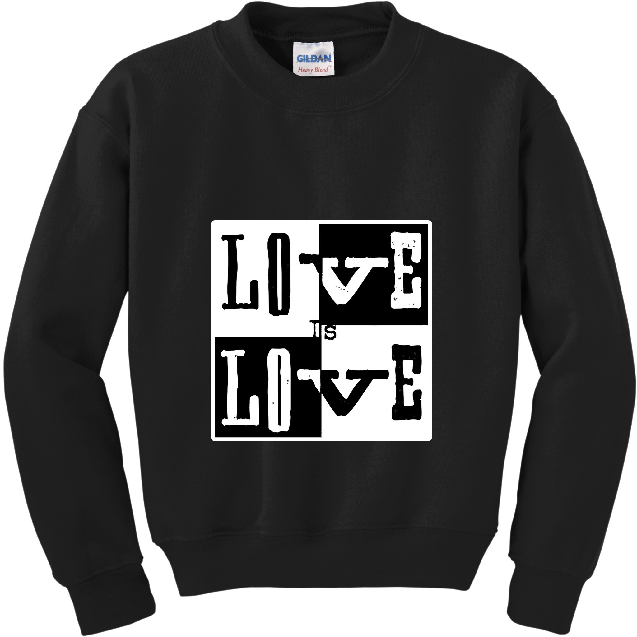 Love IS Love Typography Square Kids Sweatshirt
