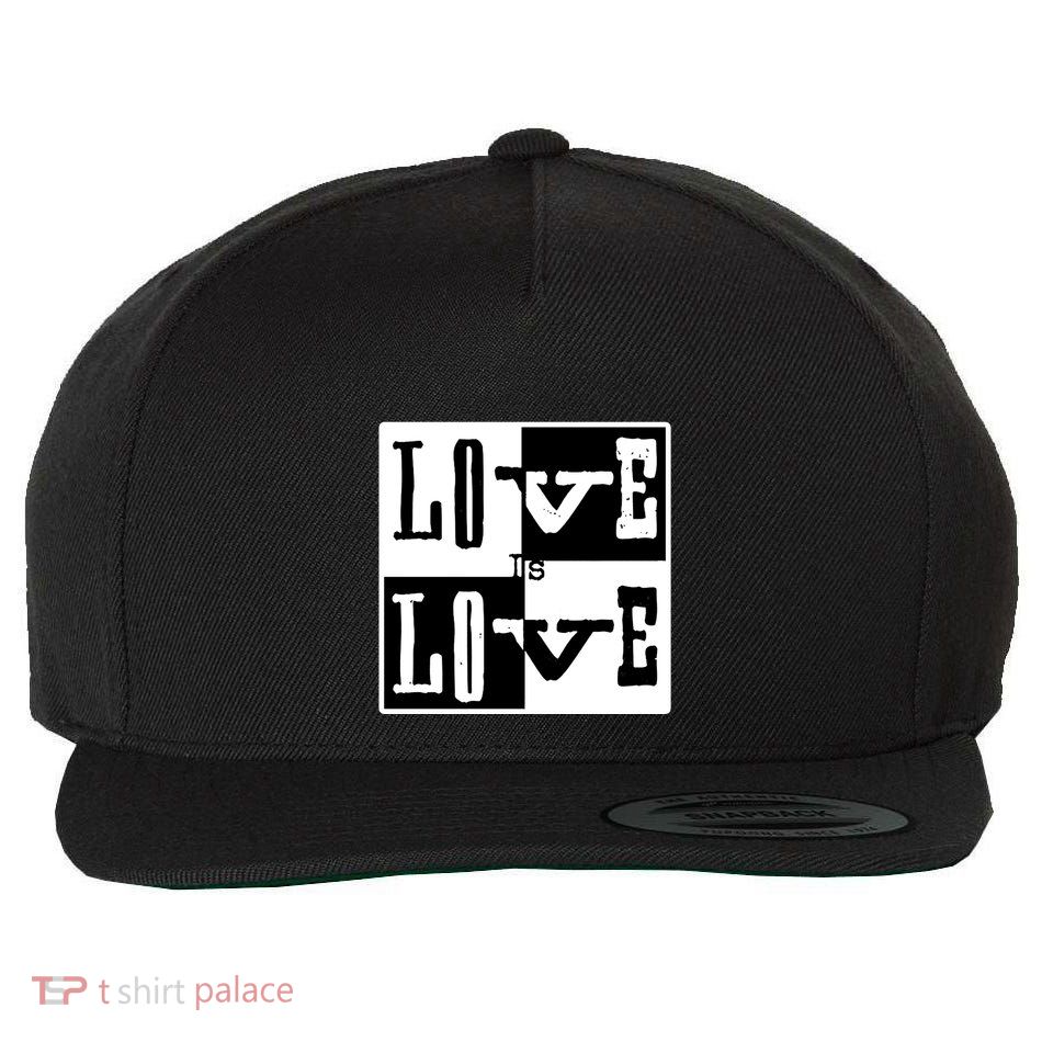 Love IS Love Typography Square Wool Snapback Cap