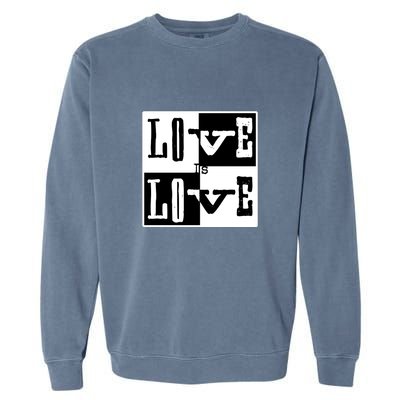 Love IS Love Typography Square Garment-Dyed Sweatshirt