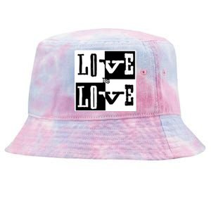 Love IS Love Typography Square Tie-Dyed Bucket Hat