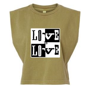 Love IS Love Typography Square Garment-Dyed Women's Muscle Tee