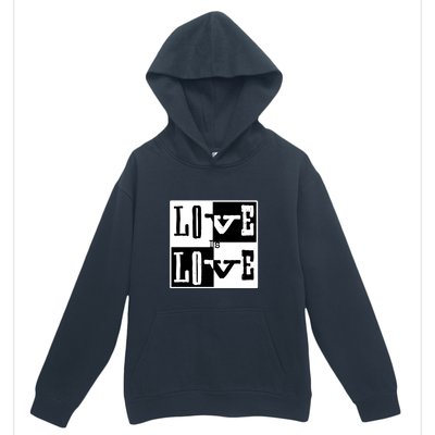 Love IS Love Typography Square Urban Pullover Hoodie