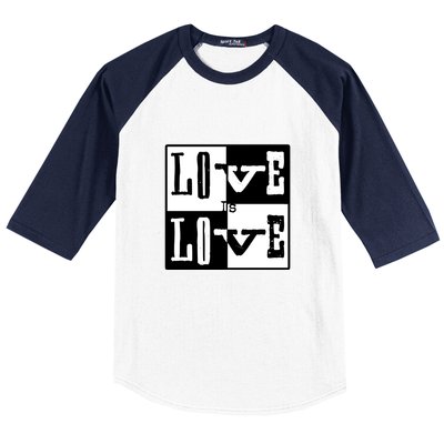 Love IS Love Typography Square Baseball Sleeve Shirt