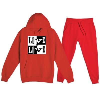 Love IS Love Typography Square Premium Hooded Sweatsuit Set