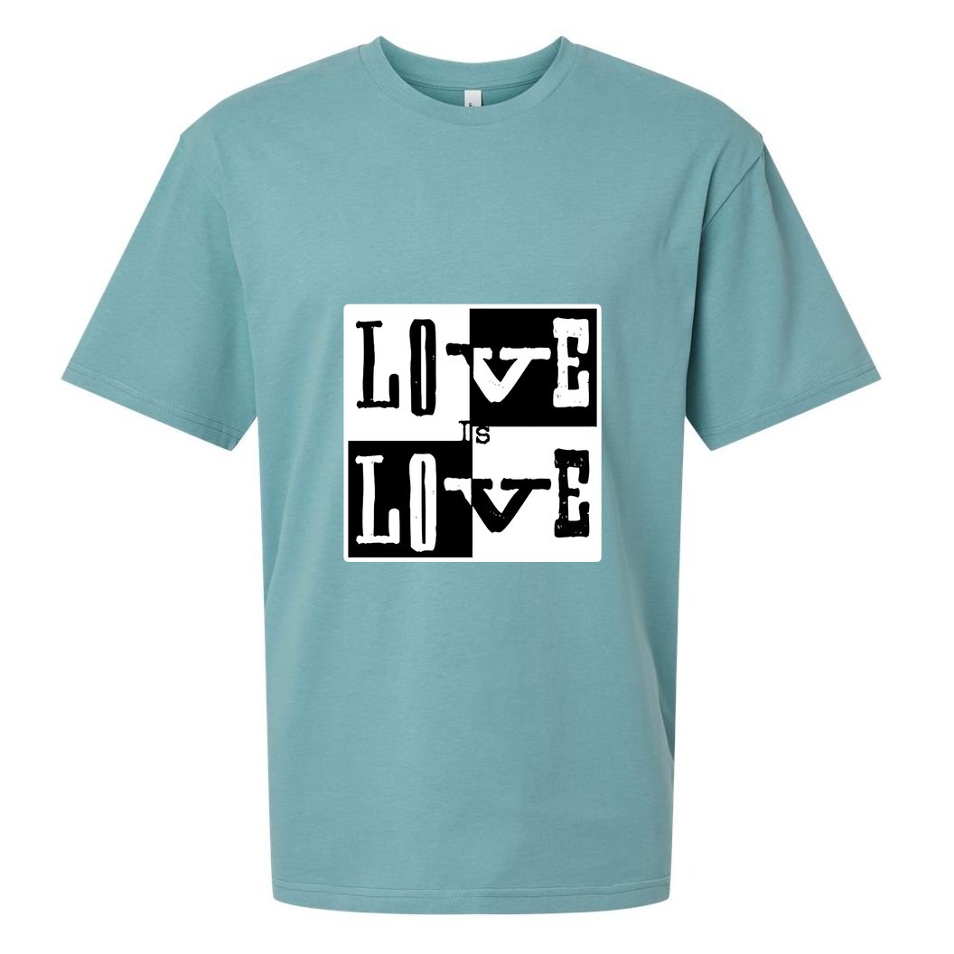 Love IS Love Typography Square Sueded Cloud Jersey T-Shirt