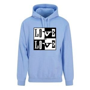 Love IS Love Typography Square Unisex Surf Hoodie