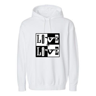 Love IS Love Typography Square Garment-Dyed Fleece Hoodie