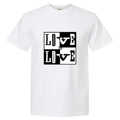 Love IS Love Typography Square Garment-Dyed Heavyweight T-Shirt