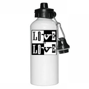 Love IS Love Typography Square Aluminum Water Bottle