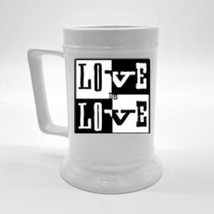 Love IS Love Typography Square Beer Stein