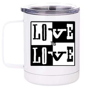 Love IS Love Typography Square 12 oz Stainless Steel Tumbler Cup