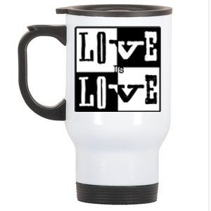 Love IS Love Typography Square Stainless Steel Travel Mug