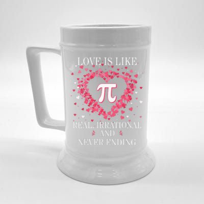 Love Is Like Pi Math Teacher Pi Day Valentines Day Beer Stein