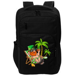 Lucky Irish Leprechaun Hawaiian Surfing St Patrick Day Retro Cute Gift Impact Tech Backpack