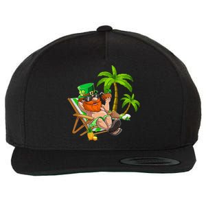 Lucky Irish Leprechaun Hawaiian Surfing St Patrick Day Retro Cute Gift Wool Snapback Cap