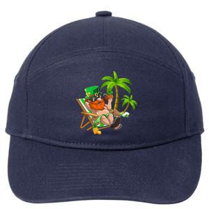 Lucky Irish Leprechaun Hawaiian Surfing St Patrick Day Retro Cute Gift 7-Panel Snapback Hat