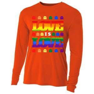 Love Is Love Cute Ghost Lgbt Equality Halloween Lgbt Pride Gift Cooling Performance Long Sleeve Crew