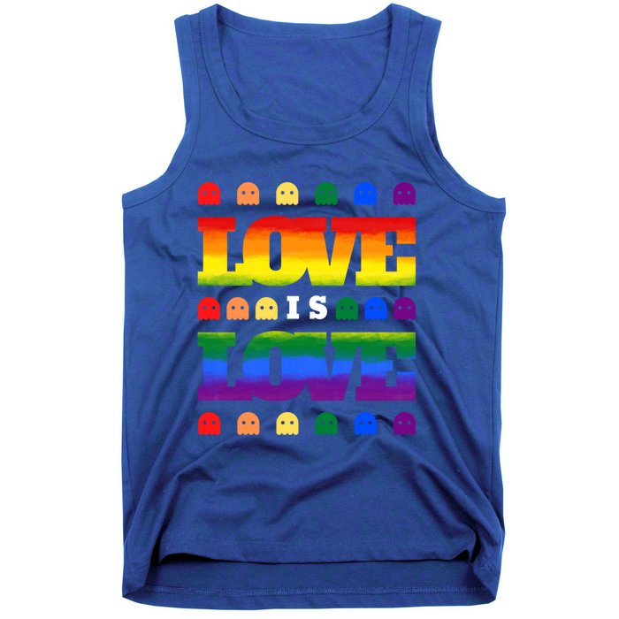 Love Is Love Cute Ghost Lgbt Equality Halloween Lgbt Pride Gift Tank Top