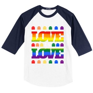 Love Is Love Cute Ghost Lgbt Equality Halloween Lgbt Pride Gift Baseball Sleeve Shirt