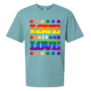 Love Is Love Cute Ghost Lgbt Equality Halloween Lgbt Pride Gift Sueded Cloud Jersey T-Shirt