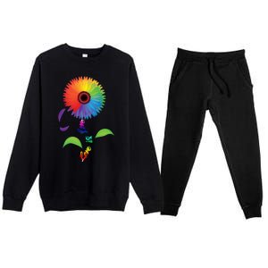 Love Is Love Lgbt Flower Cool Gift Lgbt Pride Gift Premium Crewneck Sweatsuit Set