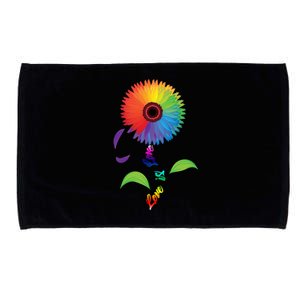 Love Is Love Lgbt Flower Cool Gift Lgbt Pride Gift Microfiber Hand Towel