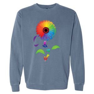 Love Is Love Lgbt Flower Cool Gift Lgbt Pride Gift Garment-Dyed Sweatshirt