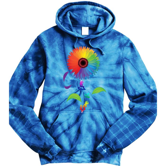 Love Is Love Lgbt Flower Cool Gift Lgbt Pride Gift Tie Dye Hoodie